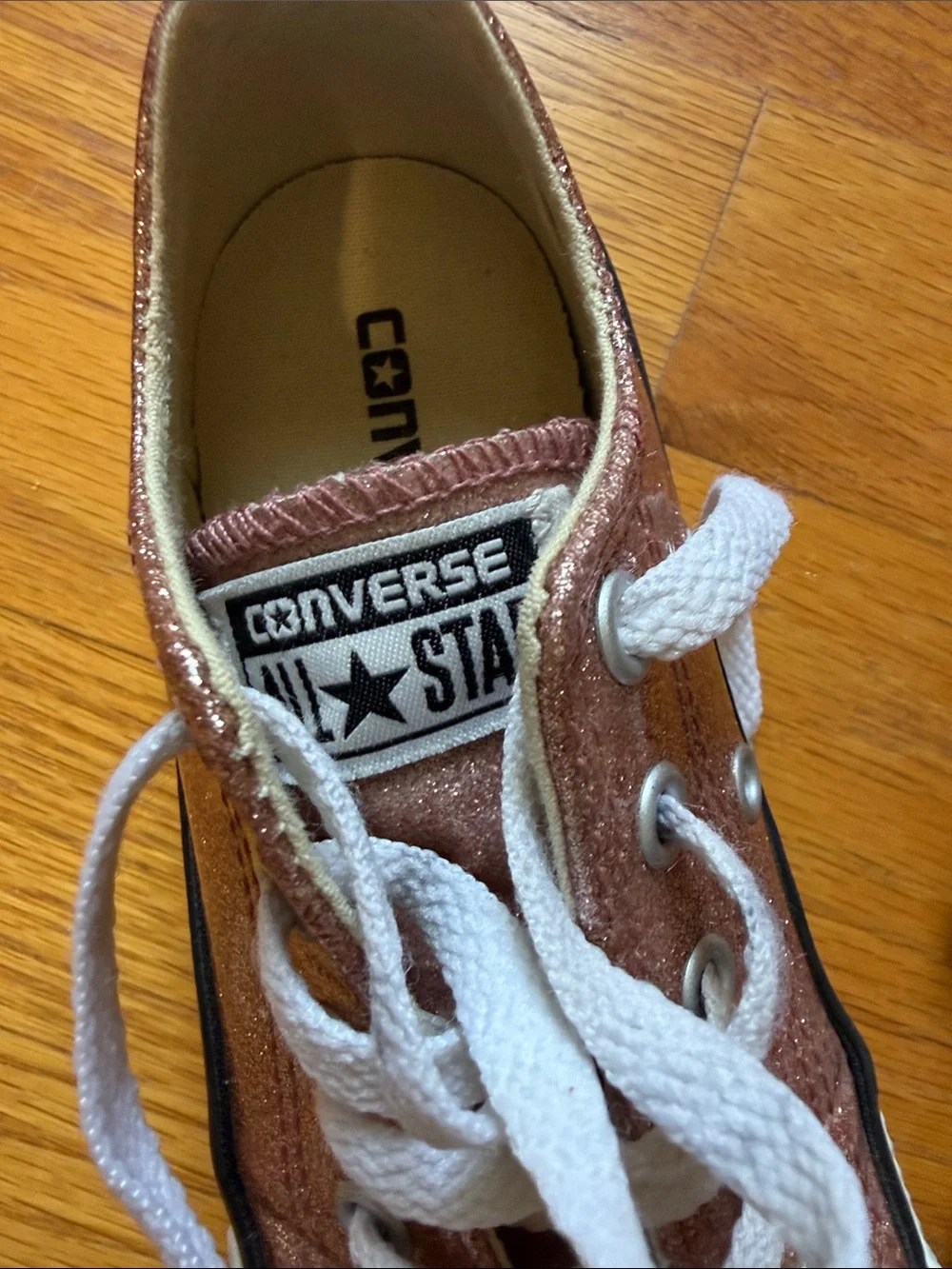 Converse Rose Gold Glitter Low-Top Sneakers